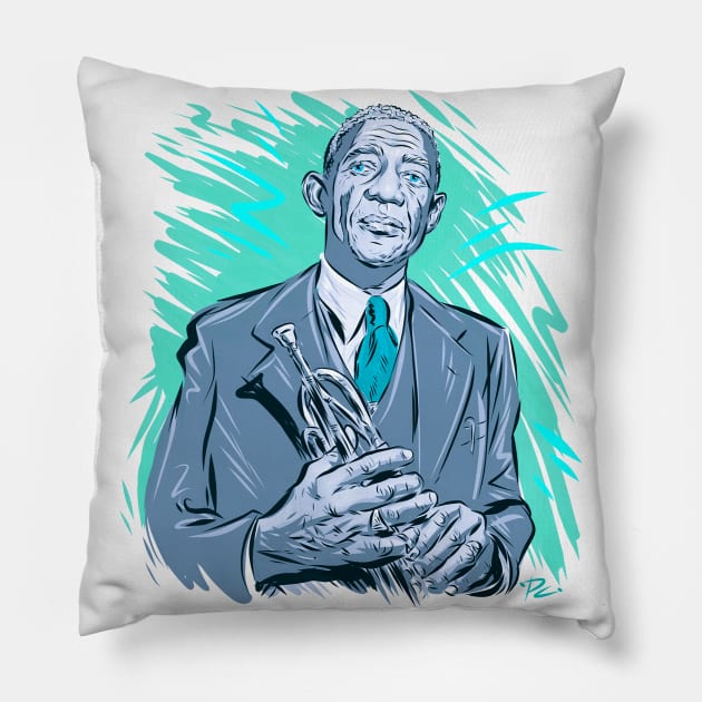 Bunk Johnson - An illustration by Paul Cemmick Pillow by PLAYDIGITAL2020