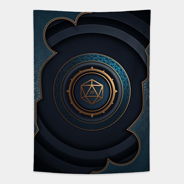 Fantasy Polyhedral D20 Dice Lock Tapestry by dungeonarmory