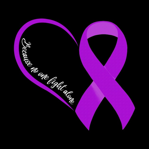 No One Fight Alone Heart Alzheimers Awareness Peach Ribbon Warrior by celsaclaudio506