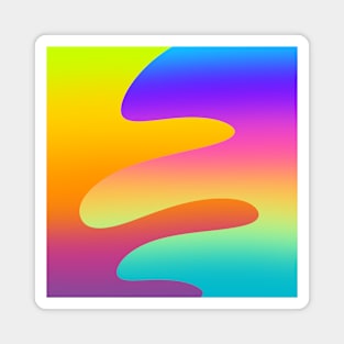 Squiggly Vibrant Gradient Design Magnet