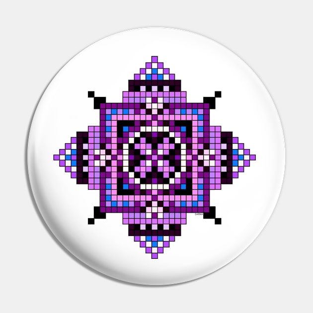 small purple pocket size pixelated mandala Pin by DARNA