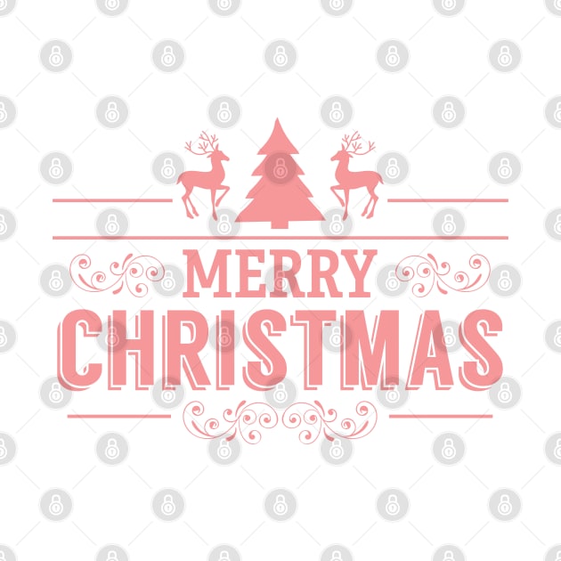 Red Merry Christmas Retro Typography Design by JakeRhodes