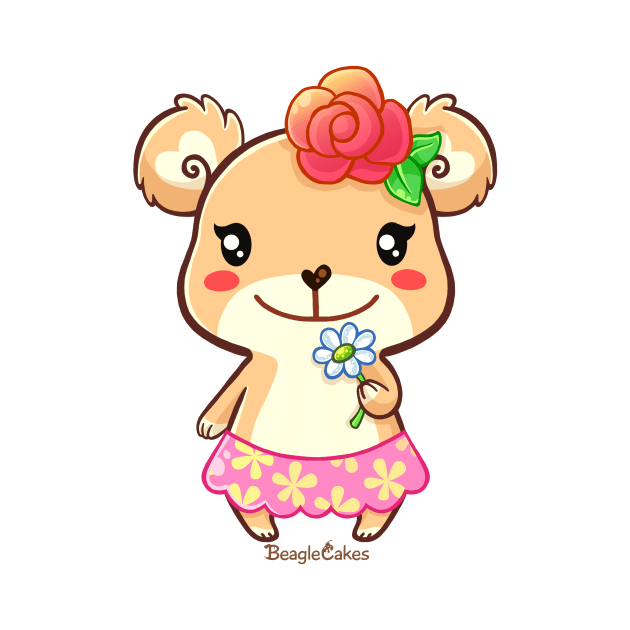 Kawaii Spring Time Flower Bear by magsterarts