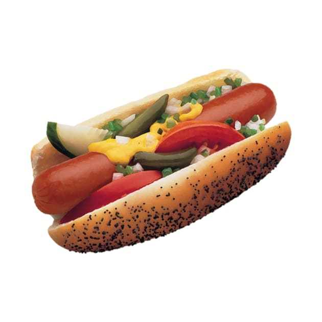 Chicago Style Hot Dog Art Design by oggi0