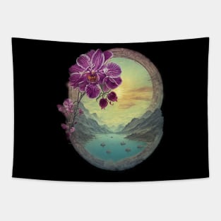 Orchid Wildflower Bloom Flora Gift River Mountains Tapestry