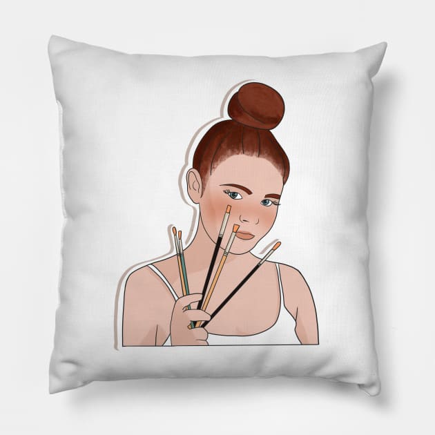 Painter Pillow by RosanneCreates