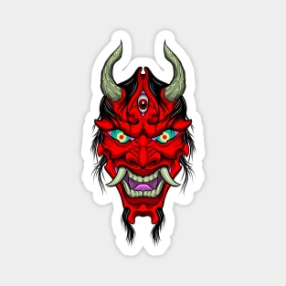 Red Hannya Magnet