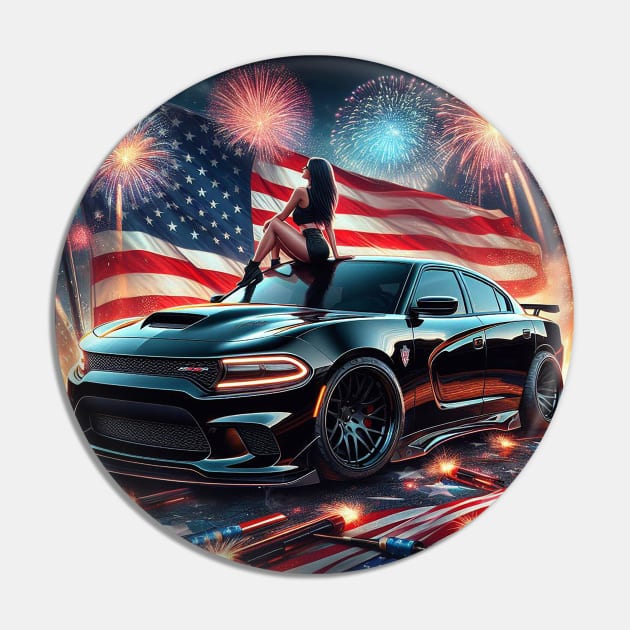 Dodge Charger Hellcat and The American Flag by Gas Autos Pin by GasAut0s