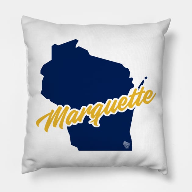 Marquette Script State Pillow by We Are Marquette