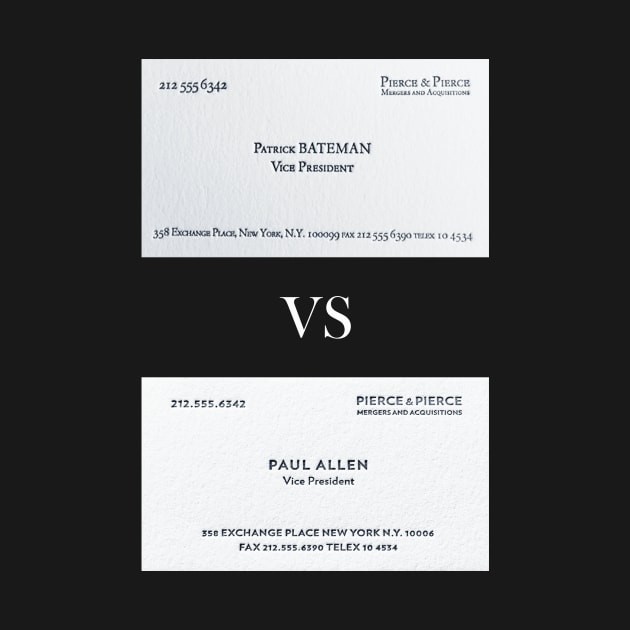 PATRICK BATEMAN VS PAUL ALLEN BUSINESS CARD by Cult Classics