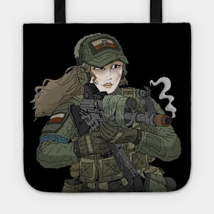 polish soldier girl. Tote