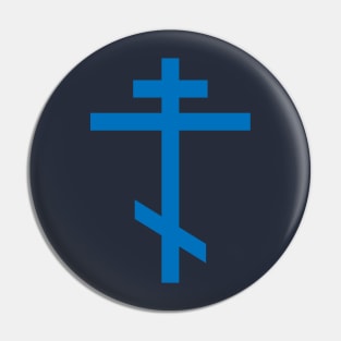 Orthodox cross (blue) Pin