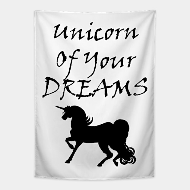 Unicorn Of Your Dreams (Black) Tapestry by BlakCircleGirl