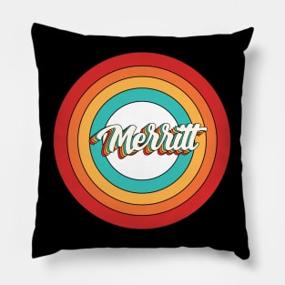 Merritt Name Shirt Vintage Merritt Circle Pillow