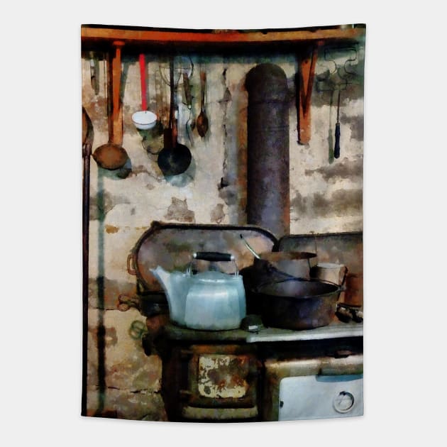 Cooks - Stove With Tea Kettle Tapestry by SusanSavad