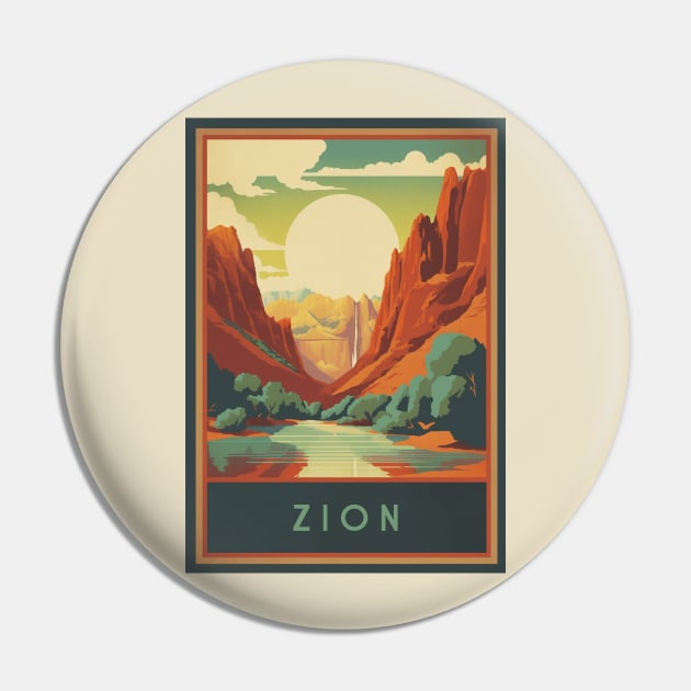 Zion Pin by Retro Travel Design