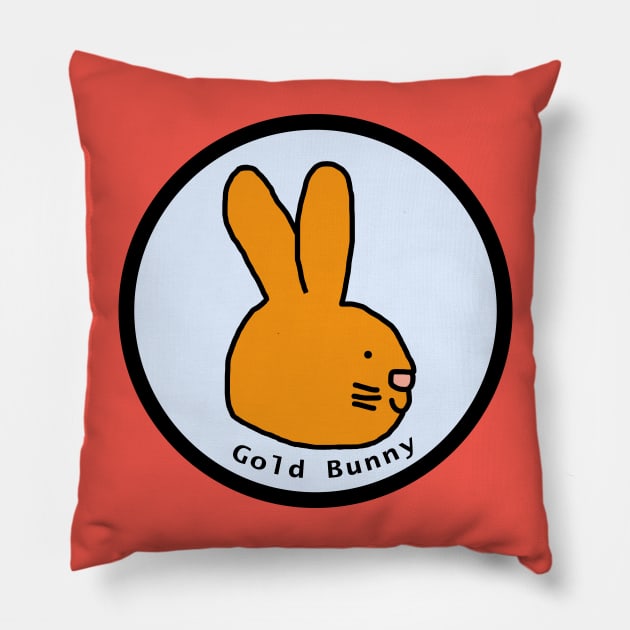 Portrait of Gold Bunny in a Circle Pillow by ellenhenryart