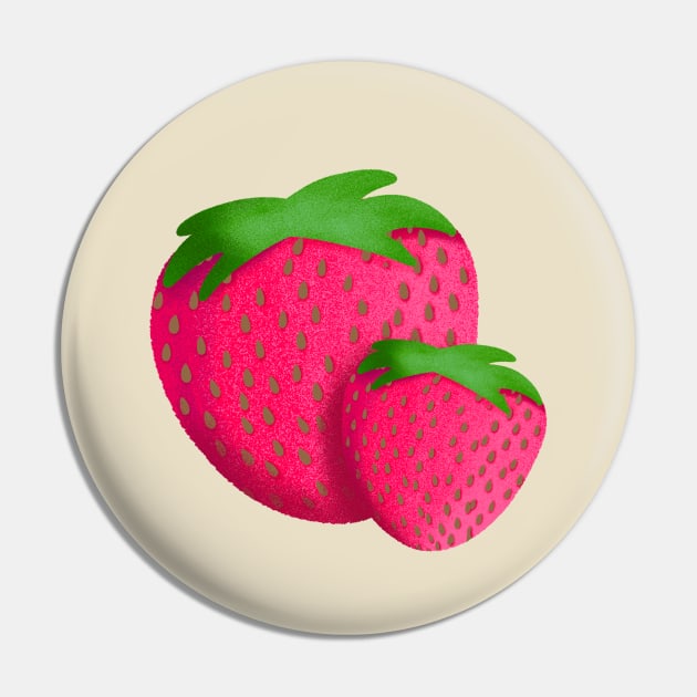 Strawberries Art Fruits Kitchen Retro 50s Strawberry Pin by Foxxy Merch