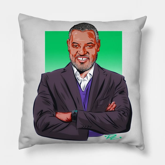 Laurence Fishburne - An illustration by Paul Cemmick Pillow by PLAYDIGITAL2020