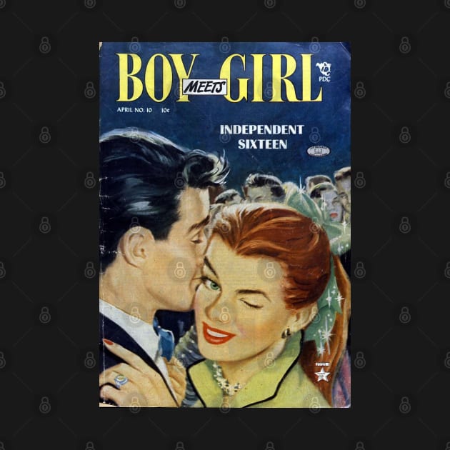 Vintage Romance Comic Book Cover - Boy Meets Girl by Slightly Unhinged