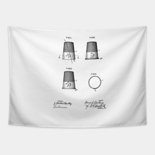 Thimble Vintage Patent Drawing Tapestry