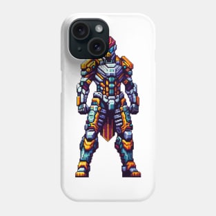 Cyberpunk Medieval Knight - Futuristic Armor Pixel Art Phone Case