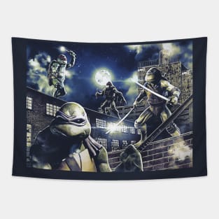 Ninja Turtles 1990 Movie Animated Style Poster Tapestry