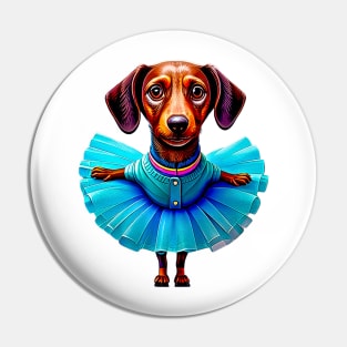 En Pointe! A Blue Tutu Dachshund Ballerina: A Petite Dance Beauty Pin