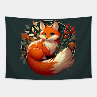 Cute adorable fox in autumn colors Tapestry