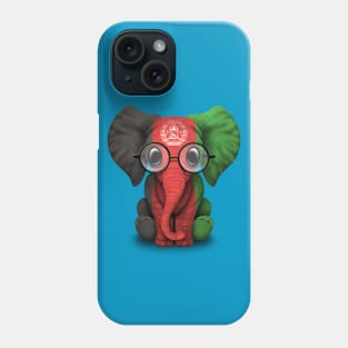 Baby Elephant with Glasses and Afghan Flag Phone Case