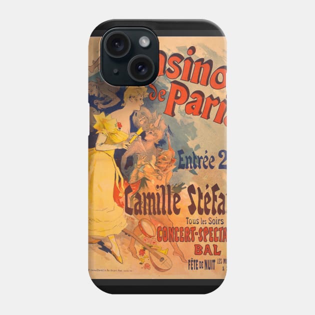 Vintage europe poster paris gambling Phone Case by SpaceWiz95