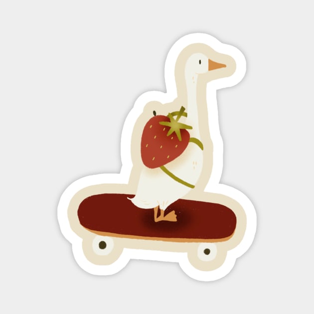 Cottagecore goose Magnet by Carlotta Illustration