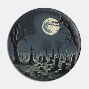 Graveyard At Night Pin