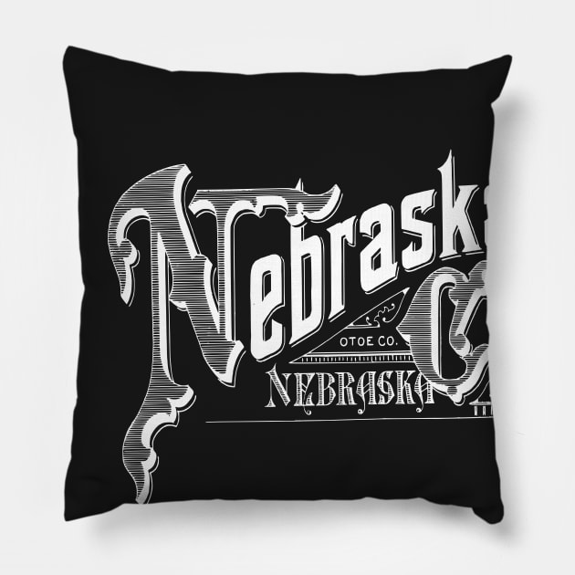 Vintage Nebraska City, NE Pillow by DonDota