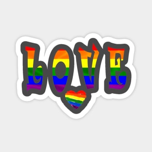 Rainbow Love with Rainbow Heart Magnet