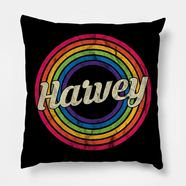 Harvey - Retro Rainbow Faded-Style Pillow by MaydenArt