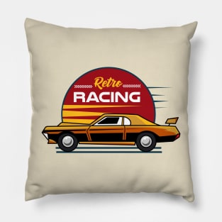 Racing Retro Car Badge Pillow