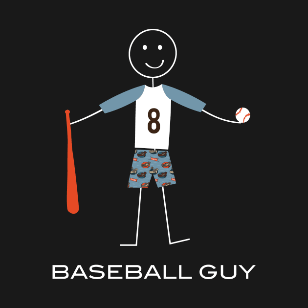 Funny Mens Baseball Player Illustration by whyitsme