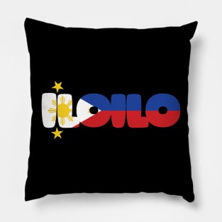 Iloilo Philippines Filippino Flag Typography Pillow