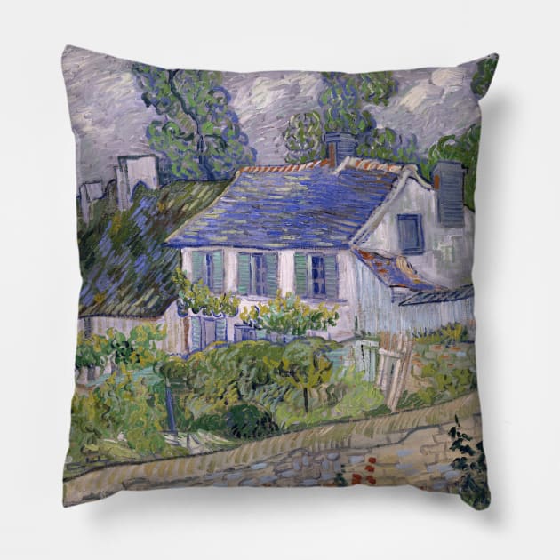 Houses at Auvers by Vincent van Gogh Pillow by Classic Art Stall