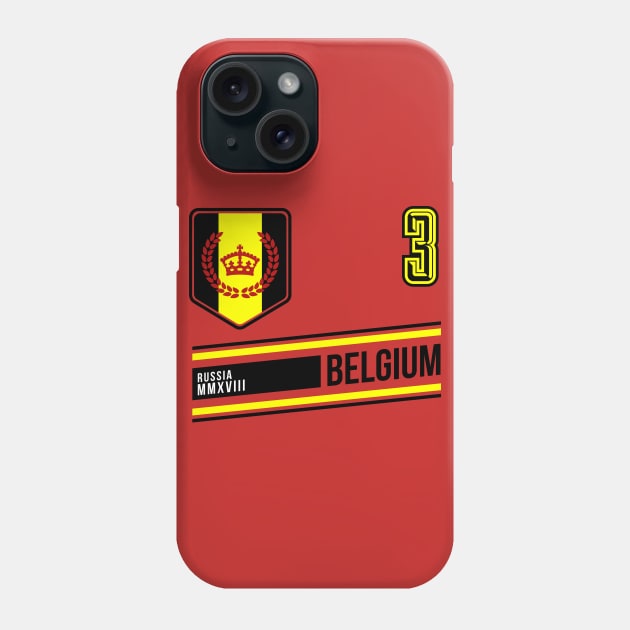 Belgium World Soccer Jersey Style Fan Phone Case by CR8ART