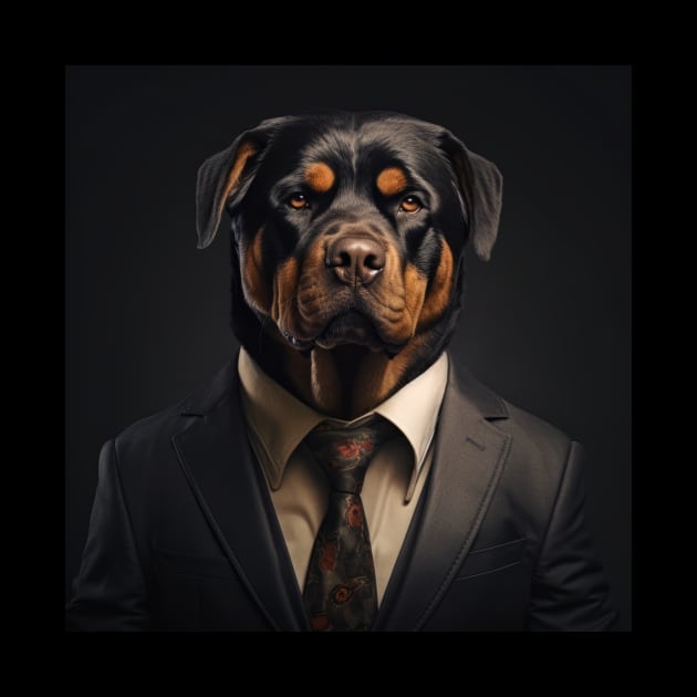 Rottweiler Dog in Suit by Merchgard