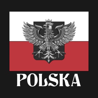 POLSKA - Polish Eagle, Poland Flag, and Shield T-Shirt