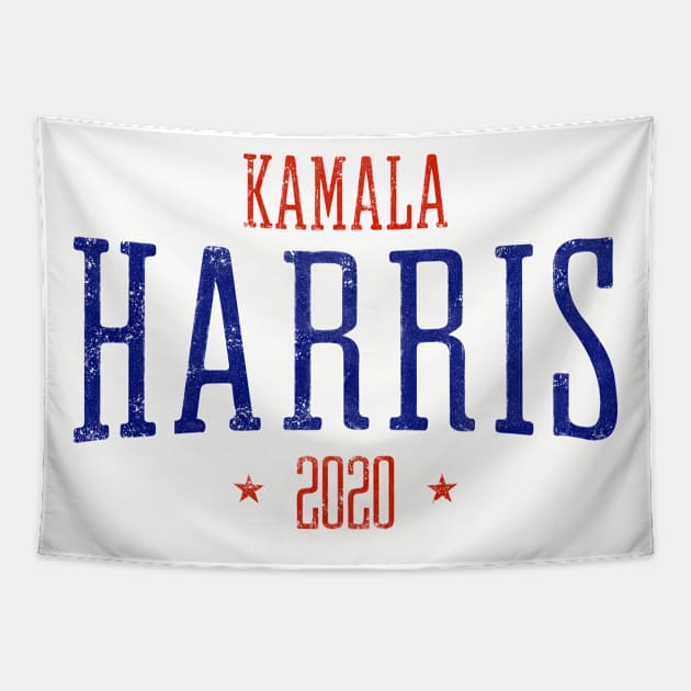 Kamala Harris Presidential race 2020 cool logo with red and blue distressed text Tapestry by YourGoods