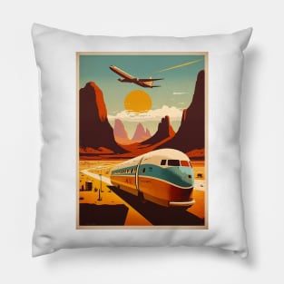 Arizona Vintage Travel Art Poster Pillow