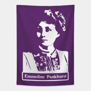 Emmeline Pankhurst Negative Space Portrait Tapestry