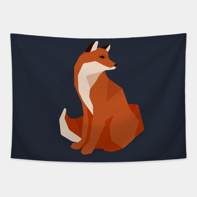 Polygonal Fox Geometric Fox Beautiful Colorful Abstract Fox Tapestry Teepublic