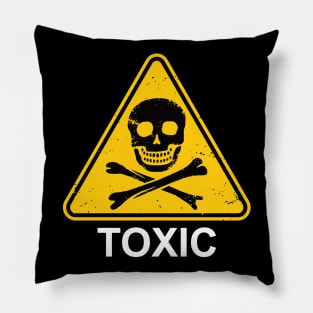 Toxic Sign - Skull & Crossbones Pillow