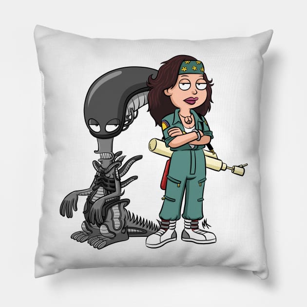 American Dad Alien Pillow by nocturnallygeekyme
