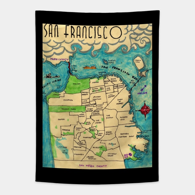 San Francisco Tapestry by PendersleighAndSonsCartography